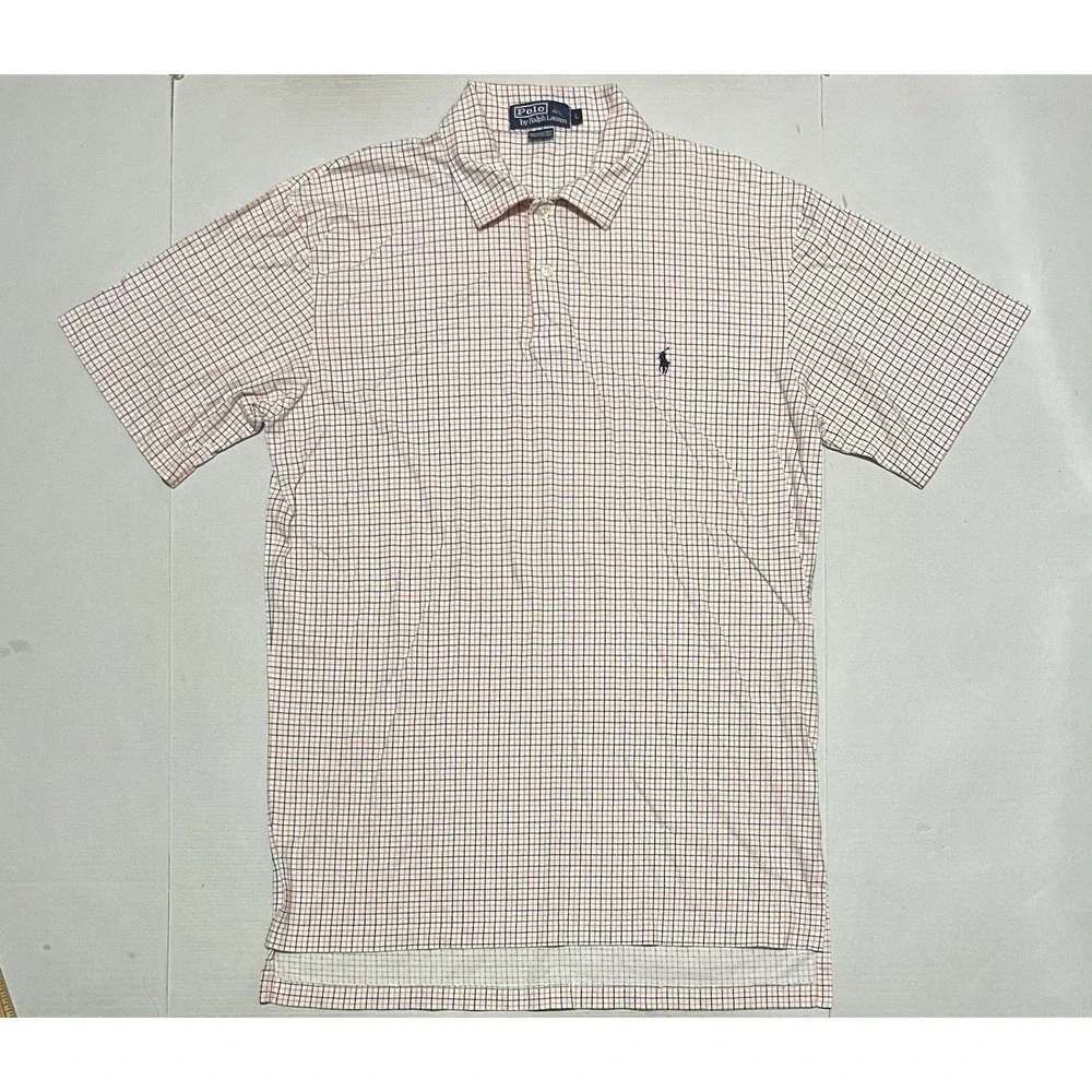 Vintage Y2k Polo Ralph Lauren Polo Shirt Mens Size Large Check Cotton
